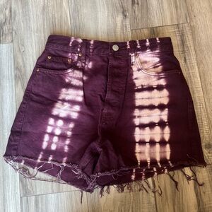 PacSun High Waist Purple Tie-Dye Shorts